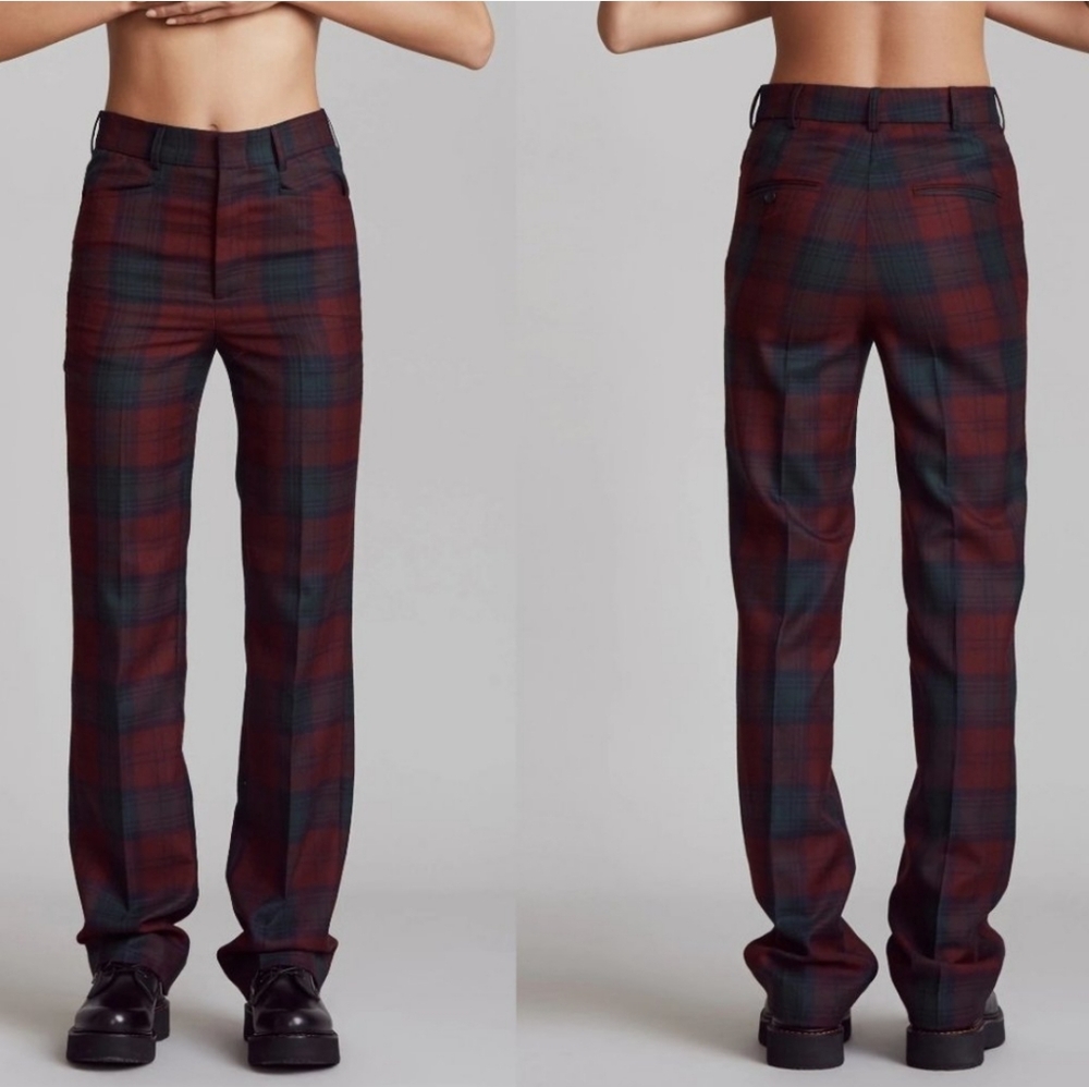R13 COLLEEN PLAID WOOL TROUSERS (nwt) Size 24
